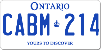 ON license plate CABM214