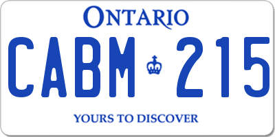 ON license plate CABM215