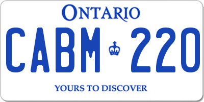 ON license plate CABM220