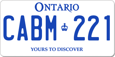 ON license plate CABM221