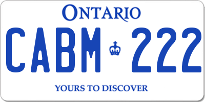 ON license plate CABM222