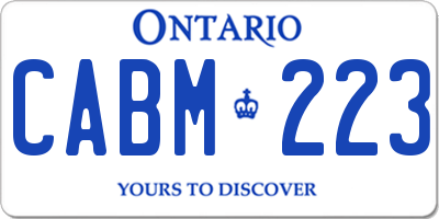 ON license plate CABM223