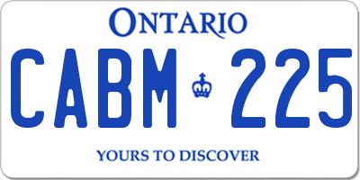 ON license plate CABM225