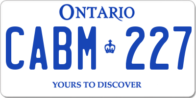 ON license plate CABM227