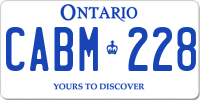 ON license plate CABM228