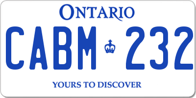 ON license plate CABM232