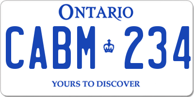 ON license plate CABM234