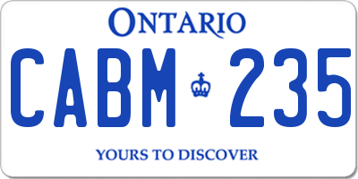 ON license plate CABM235