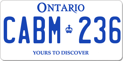 ON license plate CABM236