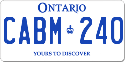 ON license plate CABM240