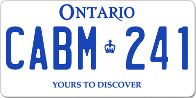 ON license plate CABM241