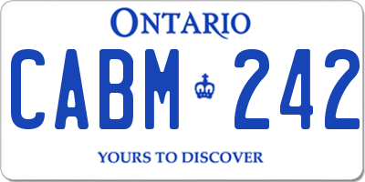 ON license plate CABM242