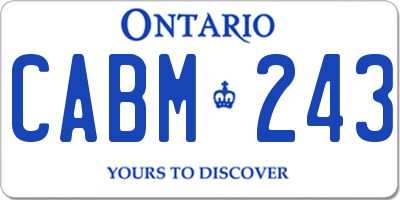 ON license plate CABM243