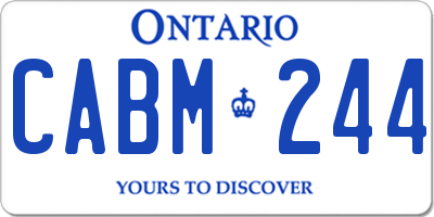 ON license plate CABM244