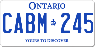 ON license plate CABM245