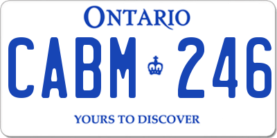 ON license plate CABM246