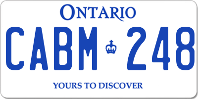 ON license plate CABM248