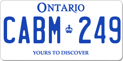 ON license plate CABM249