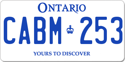 ON license plate CABM253