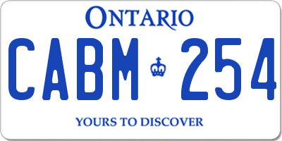 ON license plate CABM254