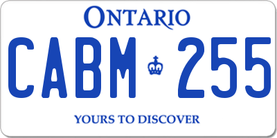 ON license plate CABM255