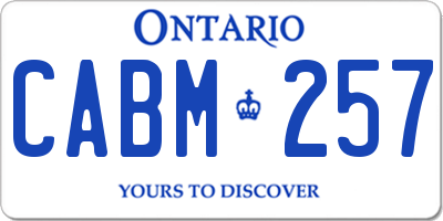 ON license plate CABM257