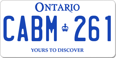 ON license plate CABM261