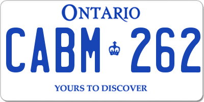 ON license plate CABM262