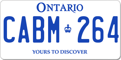 ON license plate CABM264