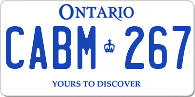 ON license plate CABM267