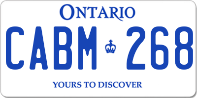 ON license plate CABM268