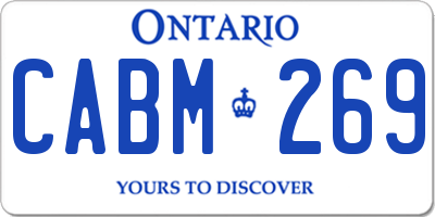 ON license plate CABM269