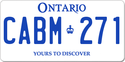 ON license plate CABM271