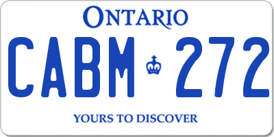 ON license plate CABM272