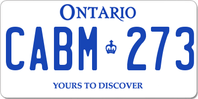 ON license plate CABM273