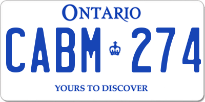 ON license plate CABM274