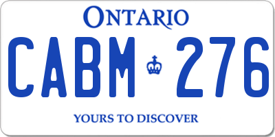 ON license plate CABM276