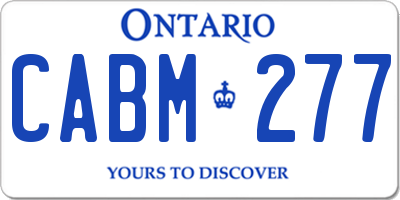 ON license plate CABM277