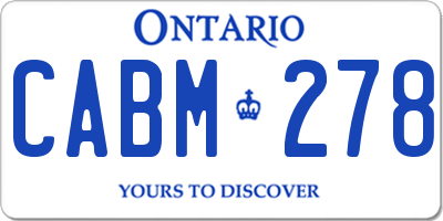 ON license plate CABM278