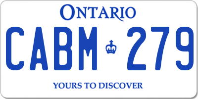 ON license plate CABM279