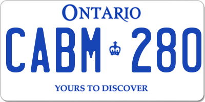 ON license plate CABM280