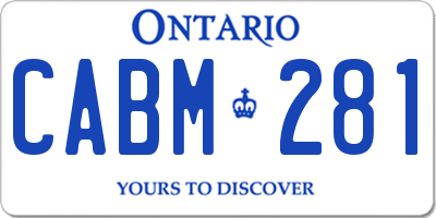 ON license plate CABM281