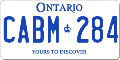 ON license plate CABM284