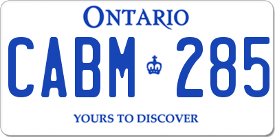 ON license plate CABM285