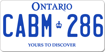 ON license plate CABM286