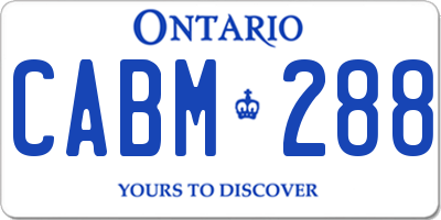 ON license plate CABM288