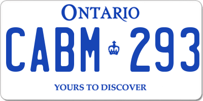 ON license plate CABM293