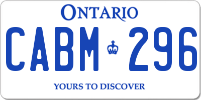 ON license plate CABM296