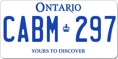 ON license plate CABM297