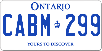 ON license plate CABM299